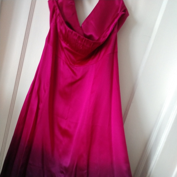 Ombre purple and magenta silk halter dress size 8 - Picture 2 of 8